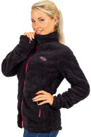 Reichstadt Damen Regular Fit Flauschige Jacke Kuschelige 22RSW002 Black 5XL