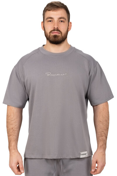 Reichstadt Herren Oversized Kurzes Hemd 22RS033 Dark Grey XXL