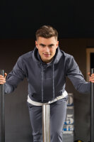 Regular Fit Sport Hoodie Herren Marken-Stick S-23RS034 Anthracite 4XL