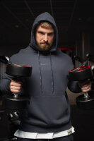 Reichstadt Herren Regular Fit Sport Hoodie Marken-Stick S-23RS034 Anthracite 5XL