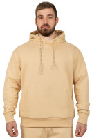 Reichstadt Herren Regular Fit Sport Hoodie Marken-Stick S-23RS034 Beige L
