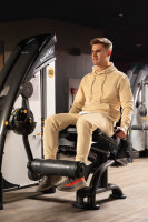 Reichstadt Herren Regular Fit Sport Hoodie Marken-Stick S-23RS034 Beige L