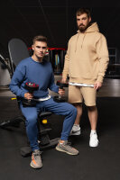 Reichstadt Herren Regular Fit Sport Hoodie Marken-Stick S-23RS034 Beige L