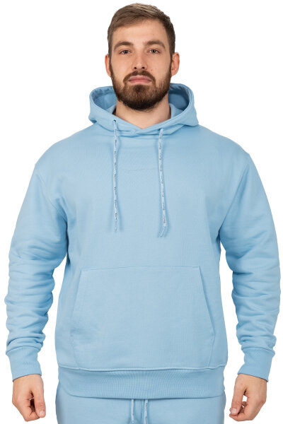 Reichstadt Herren Regular Fit Sport Hoodie Marken-Stick S-23RS034 Baby Blue XL