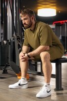 Relaxed Fit T-Shirt Herren  S-23RS041 Khaki XS