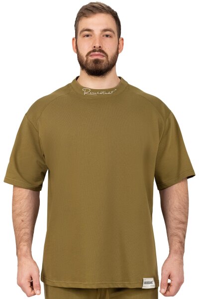 Reichstadt Herren Relaxed Fit Sport Kurzarmshirt S-23RS041 Khaki L