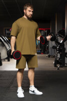 Reichstadt Herren Relaxed Fit Sport Kurzarmshirt S-23RS041 Khaki 4XL