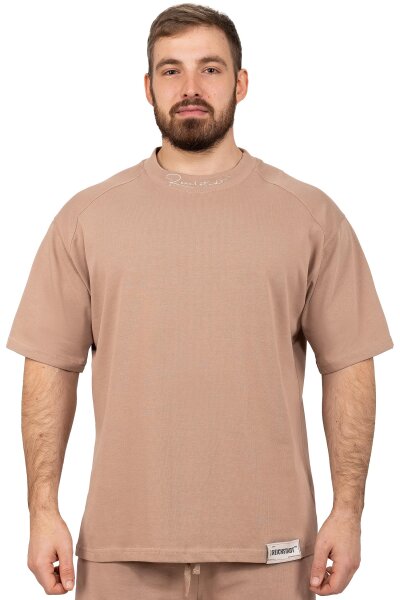 Reichstadt Herren Relaxed Fit Sport Kurzarmshirt S-23RS041 Warm Brown 4XL