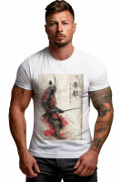 Herren Print  T-Shirt 24RS050 Wei&szlig; XL