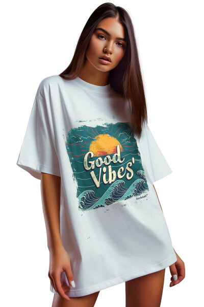 Oversized T-Shirt Damen Logoschriftzug 24RSW057 Sunset Vibes L