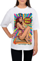 Oversized T-Shirt Damen Logoschriftzug 24RSW057 Retro Vibes S