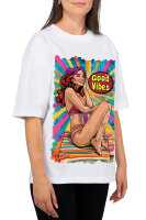 Oversized T-Shirt Damen Logoschriftzug 24RSW057 Retro Vibes S