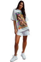 Damen Oversized Print T-Shirt 24RSW057 Retro Vibes XL