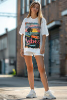 Oversized T-Shirt Damen Logoschriftzug 24RSW057 Surfside Vibes L