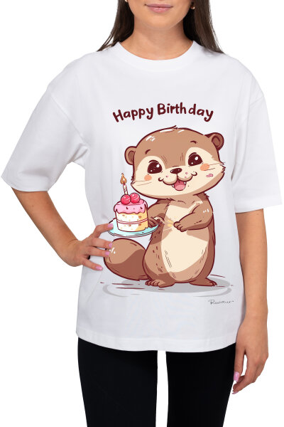 Reichstadt Damen Oversized Kurzarmshirt 24RSW057 Otterly Birthday S