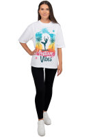 Oversized T-Shirt Damen Logoschriftzug 24RSW057 Tropical Vibes XXL