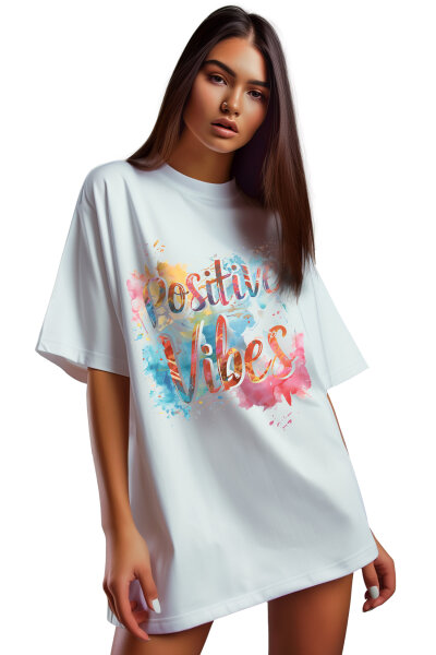 Oversized T-Shirt Damen Logoschriftzug 24RSW057 Vibrant Positivity S