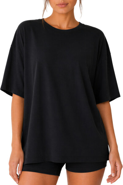 Reichstadt Damen Oversized Kurzarmshirt 24RSW058 Black XXL