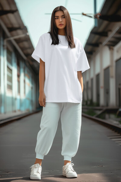 Oversized T-Shirt  Logoschriftzug 24RSW058 White M