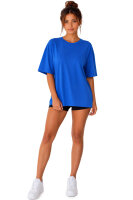 Reichstadt Damen Oversized Kurzarmshirt 24RSW058 Blue M