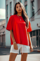 Oversized T-Shirt  Logoschriftzug 24RSW058 Red S
