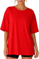 Reichstadt Damen Oversized Kurzarmshirt 24RSW058 Red M
