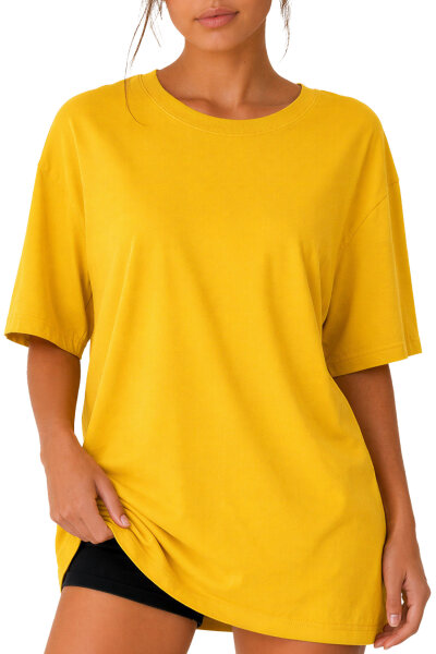 Reichstadt Damen Oversized Kurzarmshirt 24RSW058 Yellow M
