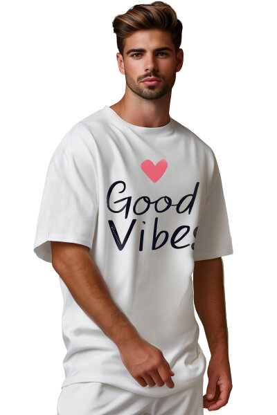 Reichstadt Herren Oversized Print T-Shirt 24RS057 Positive Pulse L
