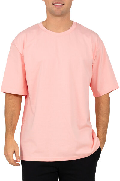 Relaxed Fit T-Shirt Herren Rundhalsausschnitt 24RS058 Pink XL