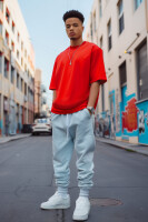 Herren Oversized T-Shirt 24RS058 Red M