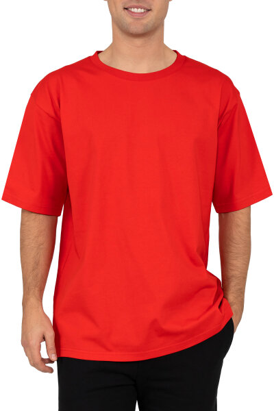 Relaxed Fit T-Shirt Herren Rundhalsausschnitt 24RS058 Red L