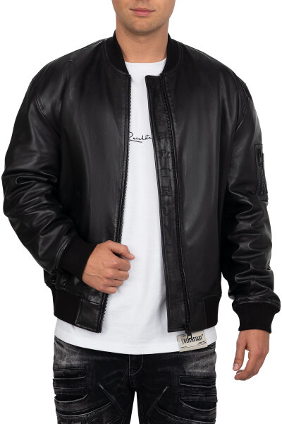 Reichstadt Herren Regular Fit Echtleder Lederjacke  24RS052 Black 3XL