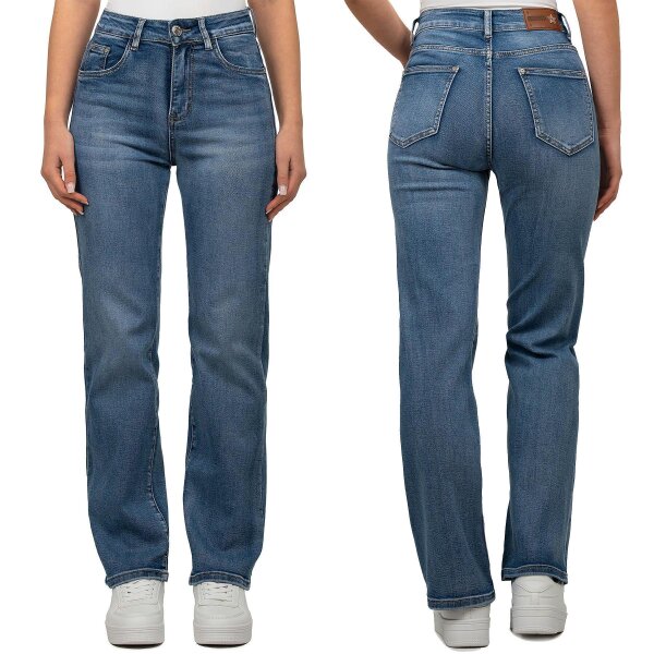 Reichstadt Damen Weit Hose Mid Waist 25RSW062 Blue XL