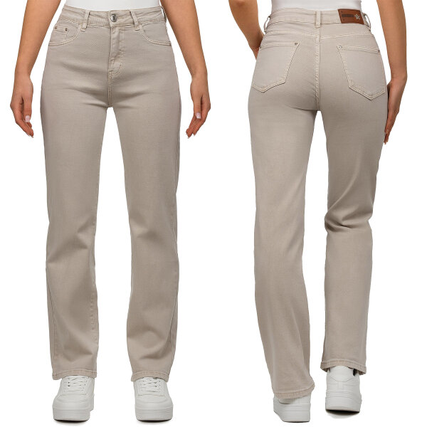 Wide Leg Damen Jeans 25RSW062 Beige XXL