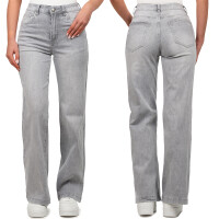 Wide Leg Damen Jeans 25RSW063 Grau S