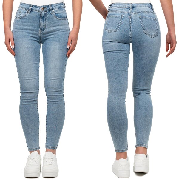 Reichstadt Damen Skinny Fit Jeans Mid Waist 25RSW065 Blue M