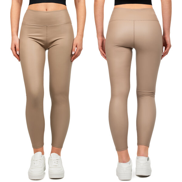 Skinny Fit Hose Damen High Waist 25RSW066 Taupe S/M