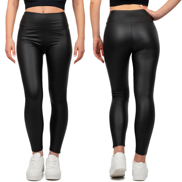 Skinny Fit Hose Damen High Waist 25RSW066 Black L/XL