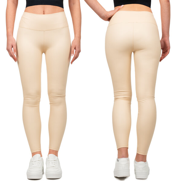 Skinny Fit Hose Damen High Waist 25RSW066 Light Beige S/M