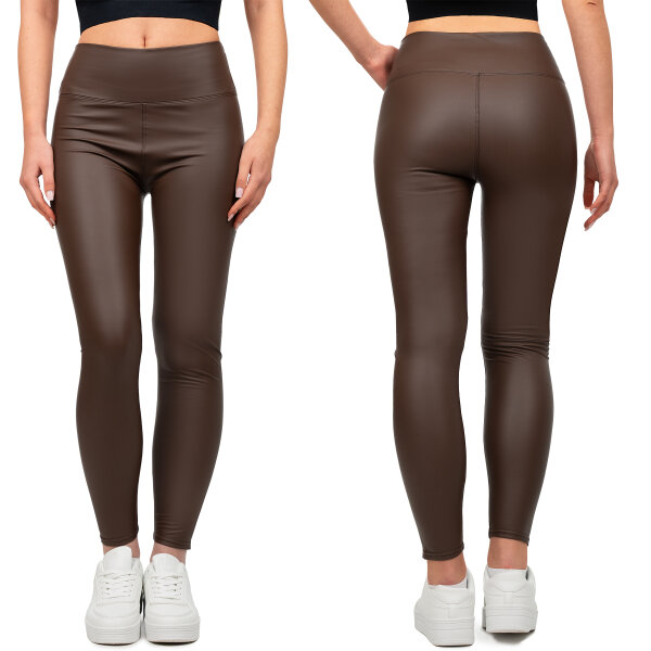 Reichstadt Damen Skinny Fit Hose High Waist 25RSW066 Dark Brown S/M