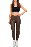 Skinny Fit Hose Damen High Waist 25RSW066 Dark Brown S/M