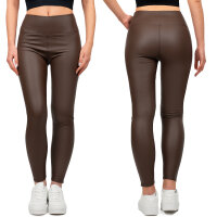 Skinny Fit Hose Damen High Waist 25RSW066 Dark Brown L/XL