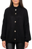 Damen Strickjacke 25RSW068 mit Kn&ouml;pfen Black One Size