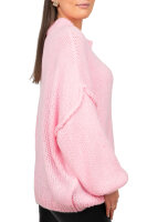 Damen Strickjacke 25RSW068 mit Kn&ouml;pfen Pink One Size