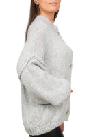 Damen Strickjacke 25RSW068 mit Kn&ouml;pfen Light Grey One Size