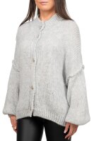 Damen Strickjacke 25RSW068 mit Kn&ouml;pfen Light Grey One Size