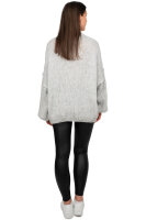 Damen Strickjacke 25RSW068 mit Kn&ouml;pfen Light Grey One Size