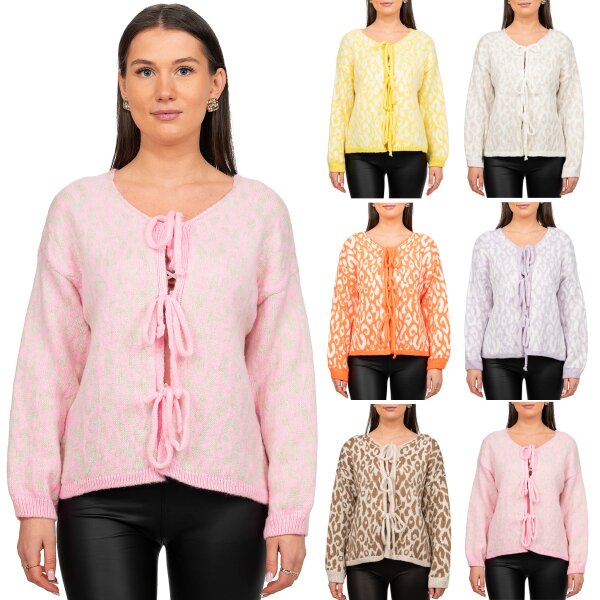 Reichstadt Damen Strickjacke 25RSW069 mit Schleifen