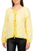 Damen Strickjacke 25RSW069 mit Schleifen Yellow One Size