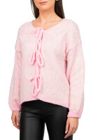 Damen Strickjacke 25RSW069 mit Schleifen Baby Rosa One Size